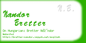 nandor bretter business card